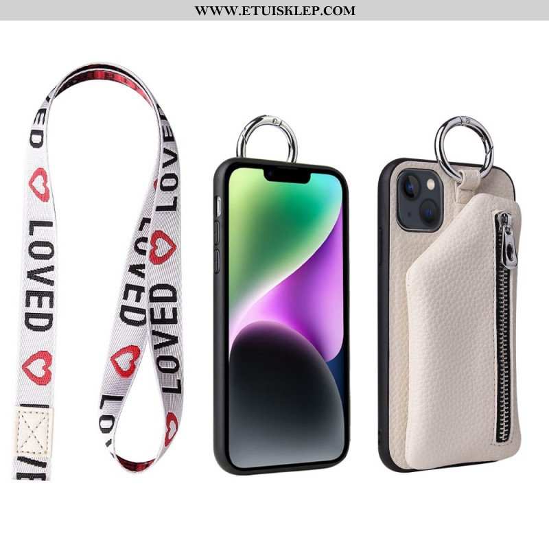 Etui do iPhone 14 Plus Odpinany Uchwyt Na Kartę Z Zamkiem Błyskawicznym